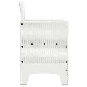 vidaXL Trädgårdsstolar med Kuddar 2 st Vit Poly Rattan