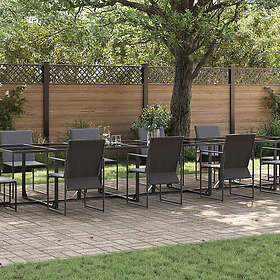 vidaXL 16-delars trädgårdsset med kuddar i stål och textilene