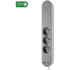 Hombli Smart Power Strip 3-way Grey USB-C & USB-A
