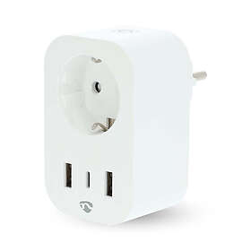 Nedis SmartLife Smart Plug Wi-Fi Power meter 3680 W Type F (CEE 7/7) 1x USB-C 2x USB