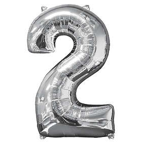 Amscan Sifferballong 2 Silver 66 cm