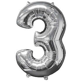 Amscan Sifferballong 3 Silver 66 cm