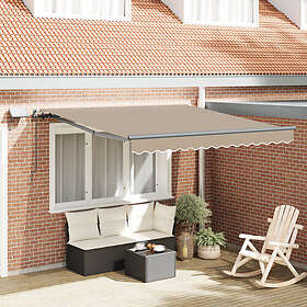 vidaXL Manuell Utdragbar Markis med Beige LED 300x250 cm Ersättningsmaterial för