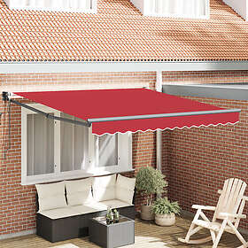 vidaXL automatisk utdragbar markis röd 300x250 cm ersättningstyg för 3x2.5 m ram