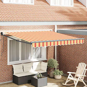 vidaXL Automatisk Hopfällbar Markis Gul Orange och 300x250 cm