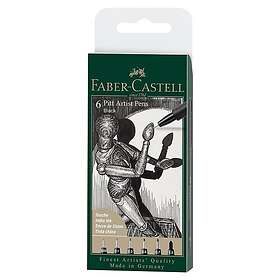 Faber-Castell PITT artist pen set 6-pack – black