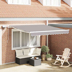 vidaXL Manuell Utdragbar Markis med Ljusgrå LED 300x250 cm Ersättningsduk för 3x