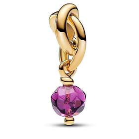 Pandora Moments 14k Gold-plated berlock with sweet grape purple crystal 763462C02