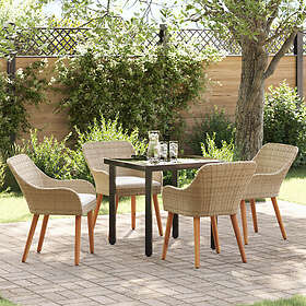 vidaXL Lounge Set 5 Delar Beige Polyrotting