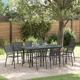 vidaXL 9-Piece Garden Dining Set Anthracite Steel
