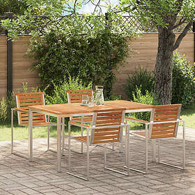 vidaXL Ute Matsalsbord 150x90x75 cm Teakträ Massivt