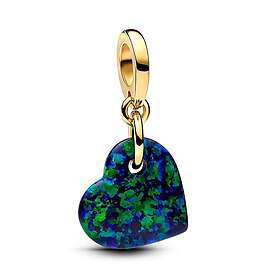 Pandora Moments 14k Gold-plated Synthetic Opal Green hjärtberlock 763348C01