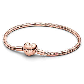 Pandora Moments roseguldpläterat armband med hjärtlås 583050C00-17