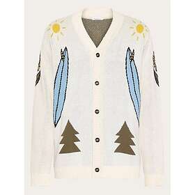 KnowledgeCotton Apparel Jacquard Trees Yes Please V-Neck CottonKnit Cardigan (He