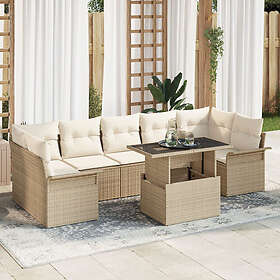 vidaXL Lounge Set 8 pièces avec coussins rotin beige