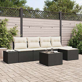 vidaXL Lounge Sett 5 Deler med Pute Brun Poly Rattan
