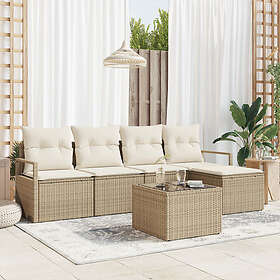 vidaXL Lounge Set 6 Pièces avec coussins Rotin marron