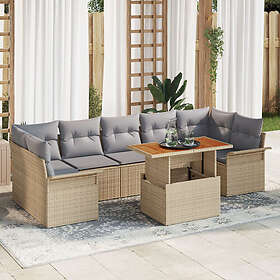 vidaXL Lounge Set 8 pièces avec coussins beige rotin