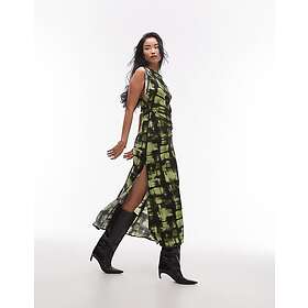 TOPSHOP Sliced Sleeve Ruched Side Maxi Dress
