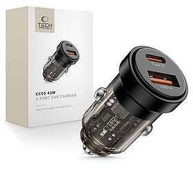 Tech-Protect CC03 Billaddare USB-A Till USB-C 45W