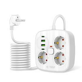 Tech-Protect Grenuttag PCS3X4 2 USB & 2 Typ-C & 3 Socket 2m