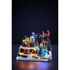 Nordform Flying Santa Christmas Village 18LED