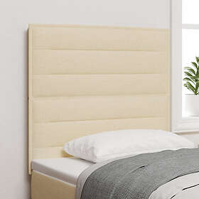 vidaXL Sänggavel Med Linjerad Design Gräddvit 80 cm Tyg