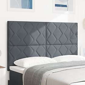 vidaXL LED-huvudgavel Diamantblockdesign Mörkgrå 144 cm Sammet, huvudgavel Diamantblockdesign Mörkgrå 140 cm Sammet