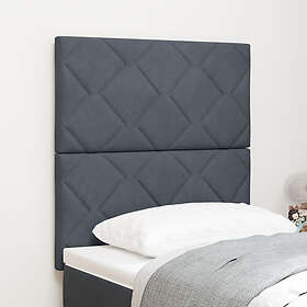 vidaXL Sänggavel Diamantblock Design Mörkgrå 80 cm Sammet, Sänggavel Diamantblock Design Mörkgrå 160 cm Sammet