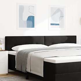 vidaXL LED Huvudgavel Med Knappdetalj Svart 100 cm Sammet