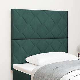 vidaXL Sänggavel Diamantblock Design Mörkgrön 90 cm Sammet, Sänggavel Diamantblo