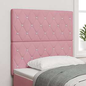 vidaXL Sänggavel Kristallknapp Tuftad Rosa 100 cm Sammet, Sänggavel Kristallknap