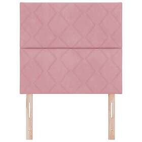 vidaXL Rosa sänggavel med diamantblock 90 cm sammet, Rosa sänggavel med diamantb
