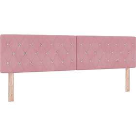 vidaXL Sänggavel med Kristallknappar Vadderad Rosa 180 cm Sammet
