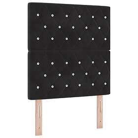 vidaXL Sänggavel Kristallknapp Tuftad Svart 80 cm Velour, Sänggavel Kristallknap