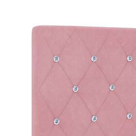 vidaXL Sänggavel Kristallknapp Tuftad Rosa 180 cm Sammet