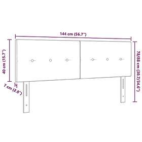vidaXL Huvudgavel Knapp Tuftad Blå 140 cm Tyg