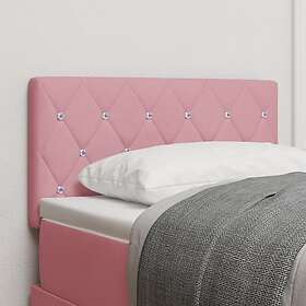 vidaXL LED Huvudgavel Kristallknappstoppad Rosa 80 cm Sammet, Huvudgavel Kristal