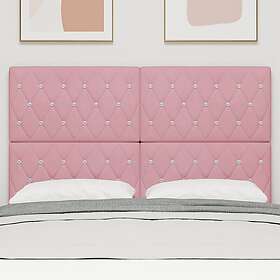 vidaXL Sänggavel Kristallknapp Tuftad Rosa 140 cm Sammet