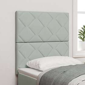 vidaXL Sänggavel Diamantblock Design Ljusgrå 80 cm Sammet, Sänggavel Diamantbloc