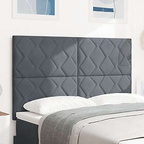 vidaXL Sänggavel Diamantblock Design Mörkgrå 140 cm Sammet