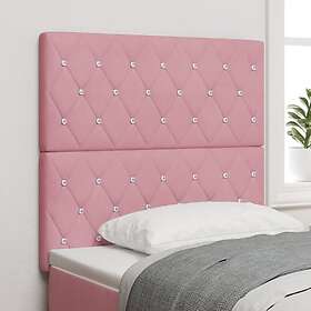 vidaXL LED huvudgavel rosa 100 cm sammet, huvudgavel kristallknapp tuftad rosa 2