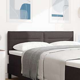 vidaXL LED Sänggavel Linjer Design Mörkbrun 160 cm Tyg