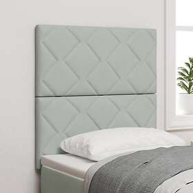 vidaXL LED sänggavel diamond blocks design ljusgrå 80 cm sammet, sänggavel diamond blocks design ljusgrå 160 cm sammet
