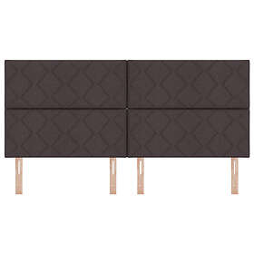 vidaXL Sänggavel med diamantblocksmönster Mörkbrun 200 cm Tekstill