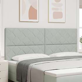 vidaXL Sänggavel Diamantblockdesign Ljusgrå 200 cm Sammet