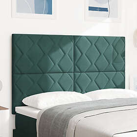 vidaXL Sänggavel Diamantblock Design Mörkgrön 140 cm Sammet