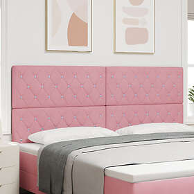 vidaXL Sänggavel Kronknapp Tuftad Rosa 200 cm Sammet