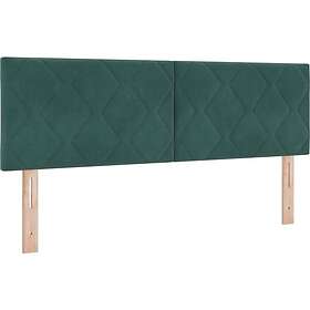 vidaXL Sänggavel Diamant Blockdesign Mörkgrön 160 cm Sammet