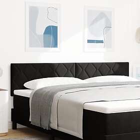 vidaXL LED Huvudgavel Diamantblock Design Svart 180 cm Sammet, Huvudgavel Diaman